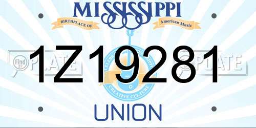 1Z19281 Mississippi License Plate