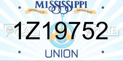 1Z19752 Mississippi License Plate