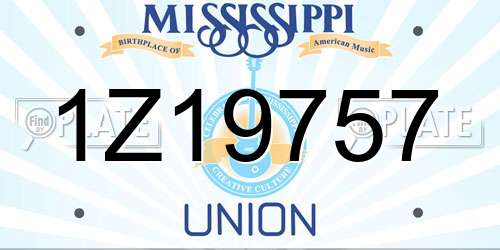 1Z19757 Mississippi License Plate