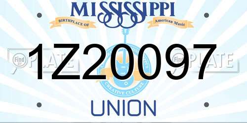 1Z20097 Mississippi License Plate