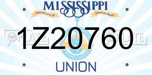 1Z20760 Mississippi License Plate