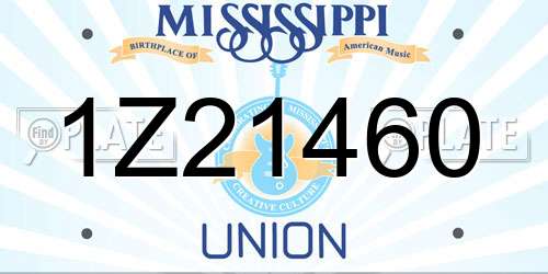 1Z21460 Mississippi License Plate