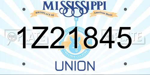 1Z21845 Mississippi License Plate