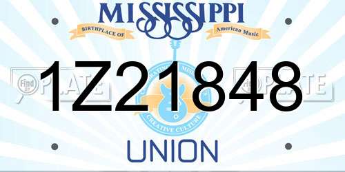 1Z21848 Mississippi License Plate