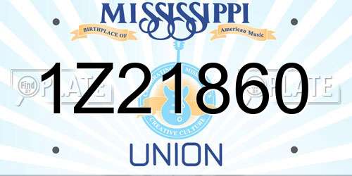 1Z21860 Mississippi License Plate