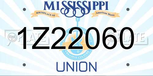 1Z22060 Mississippi License Plate