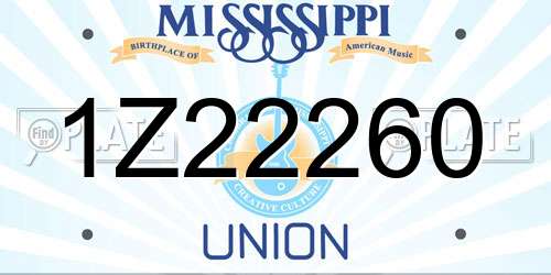 1Z22260 Mississippi License Plate