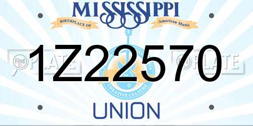 1Z22570 Mississippi License Plate
