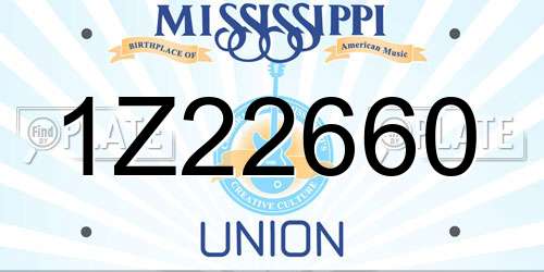 1Z22660 Mississippi License Plate