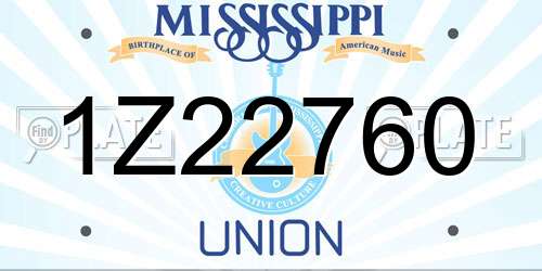 1Z22760 Mississippi License Plate