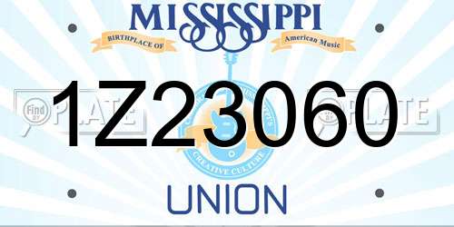 1Z23060 Mississippi License Plate