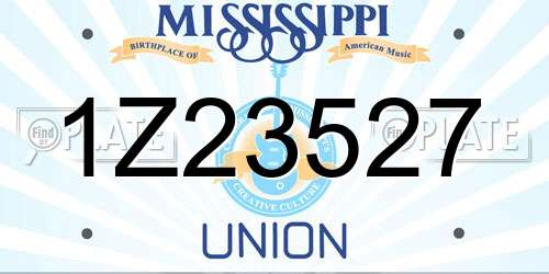 1Z23527 Mississippi License Plate