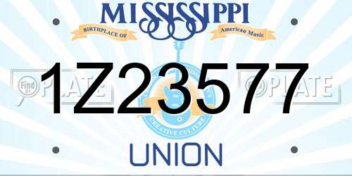 1Z23577 Mississippi License Plate
