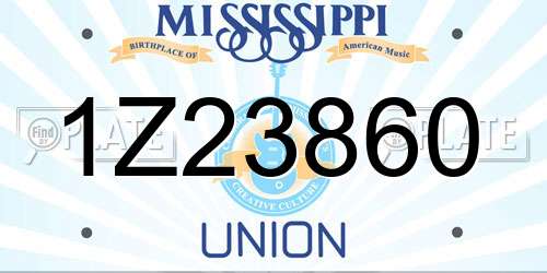 1Z23860 Mississippi License Plate