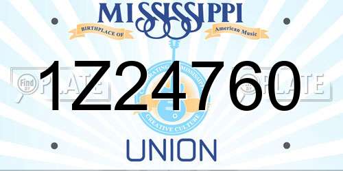 1Z24760 Mississippi License Plate
