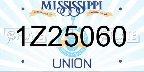 1Z25060 Mississippi License Plate