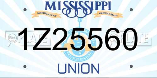 1Z25560 Mississippi License Plate