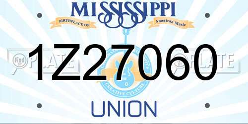 1Z27060 Mississippi License Plate