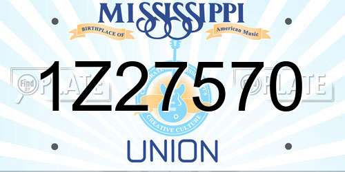 1Z27570 Mississippi License Plate