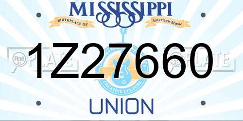 1Z27660 Mississippi License Plate