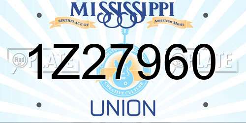 1Z27960 Mississippi License Plate