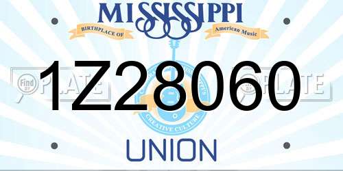 1Z28060 Mississippi License Plate