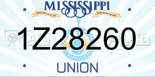 1Z28260 Mississippi License Plate
