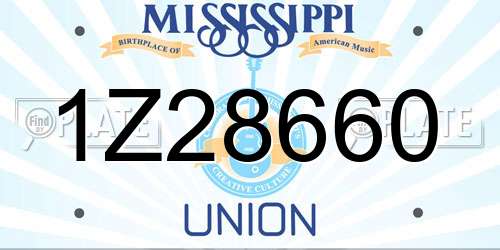 1Z28660 Mississippi License Plate