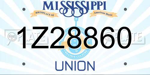 1Z28860 Mississippi License Plate
