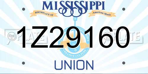 1Z29160 Mississippi License Plate