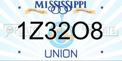 1Z32O8 Mississippi License Plate