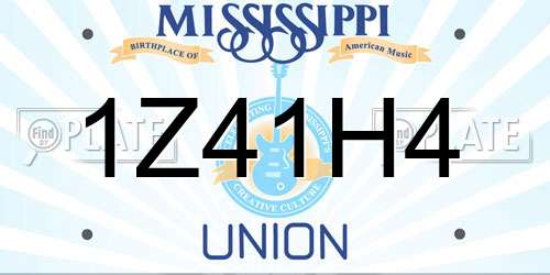 1Z41H4 Mississippi License Plate