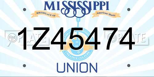 1Z45474 Mississippi License Plate