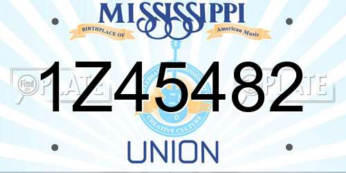 1Z45482 Mississippi License Plate