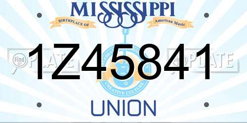 1Z45841 Mississippi License Plate