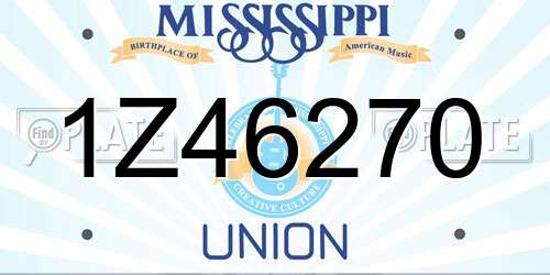 1Z46270 Mississippi License Plate