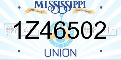 1Z46502 Mississippi License Plate