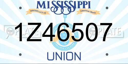1Z46507 Mississippi License Plate