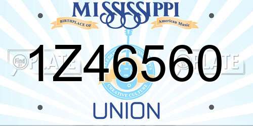 1Z46560 Mississippi License Plate