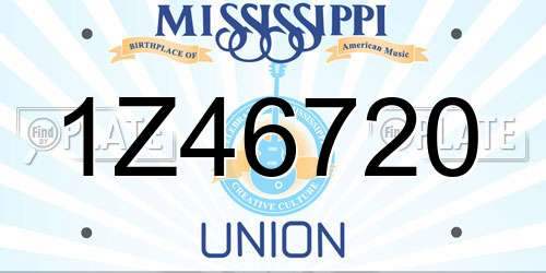 1Z46720 Mississippi License Plate