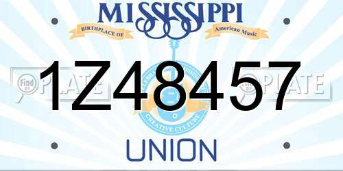 1Z48457 Mississippi License Plate