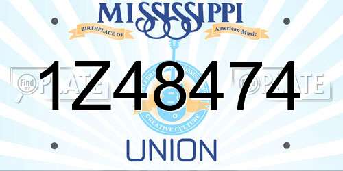 1Z48474 Mississippi License Plate