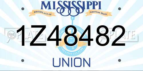 1Z48482 Mississippi License Plate