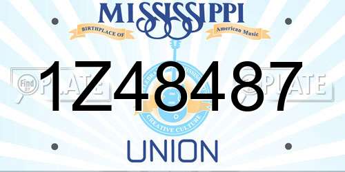 1Z48487 Mississippi License Plate