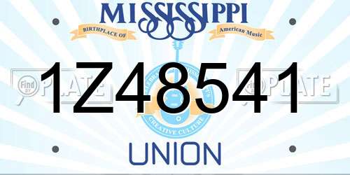 1Z48541 Mississippi License Plate