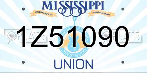 1Z51090 Mississippi License Plate