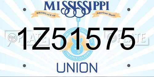 1Z51575 Mississippi License Plate