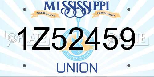 1Z52459 Mississippi License Plate