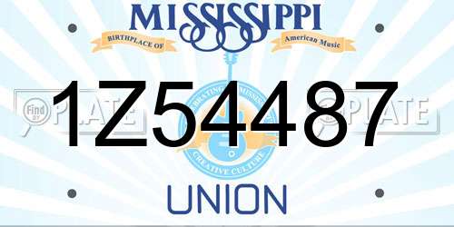 1Z54487 Mississippi License Plate