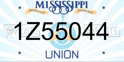 1Z55044 Mississippi License Plate